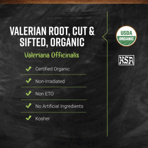 Frontier Co-op, органический нарезанный и просеянный корень валерианы, 453 г (16 унций) в Москве - eco-herb.ru | фото