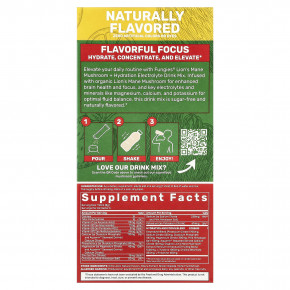 Fungies, ежовик гребенчатый, гриб, гидратация, смесь для приготовления электролитического напитка, клубничный лимонад, 6 пакетиков по 8 г (0,28 унции) в Москве - eco-herb.ru | фото