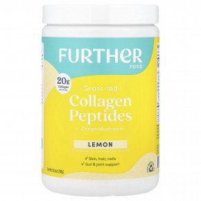 Further Food, экологически чистые пептиды коллагена от животных травяного откорма, гриб чага, лимон, 298 г (10,5 унции) в Москве - eco-herb.ru | фото