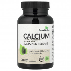 Futurebiotics, кальций с витамином D3, длительное высвобождение, 90 таблеток - описание | фото