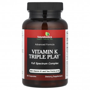 Futurebiotics, Vitamin K Triple Play ™, 550 мкг, 60 капсул в Москве - eco-herb.ru | фото