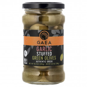 Gaea, Зеленые оливки, фаршированные чесноком, 295 г (10,4 унции) (Товар снят с продажи) в Москве - eco-herb.ru | фото