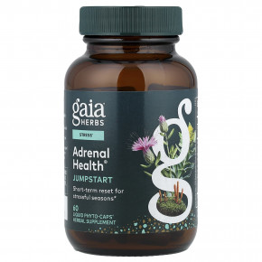 Gaia Herbs, Adrenal Health®, таблетки для запуска, 60 капсул Phyto-Caps® - описание | фото