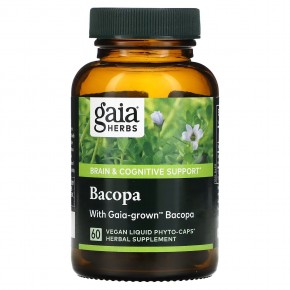 Gaia Herbs, Бакопа, 60 веганских капсул Phyto-Cap в Москве - eco-herb.ru | фото