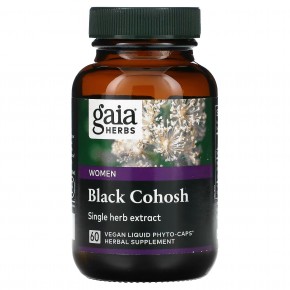 Gaia Herbs, Для женщин, черный кохош, 60 веганских жидких фитокапсул в Москве - eco-herb.ru | фото