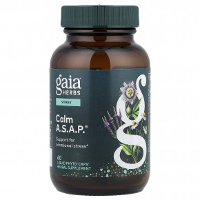 Gaia Herbs, Calm A.S.A.P.®, 60 капсул Liquid Phyto-Caps® - описание | фото