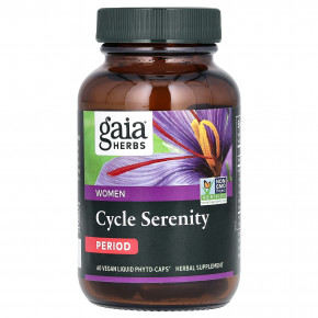 Gaia Herbs, для женщин, Cycle Serenity, средство для менструации, 60 веганских капсул Phyto-Caps в Москве - eco-herb.ru | фото