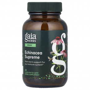 Gaia Herbs, Echinacea Supreme, 60 веганских капсул Phyto-Caps® - описание | фото