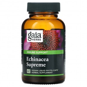 Gaia Herbs, Echinacea Supreme, 60 вегетарианских фито-капсул с жидкостью в Москве - eco-herb.ru | фото