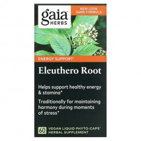 Gaia Herbs, Eleuthero Root, 60 Vegan Liquid Phyto-Caps в Москве - eco-herb.ru | фото