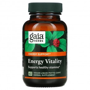 Gaia Herbs, Energy Vitality, 60 веганских капсул Liquid Phyto-Caps в Москве - eco-herb.ru | фото