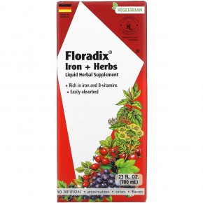 Floradix, железо и травы, 700 мл (23 жидк. унции) - описание