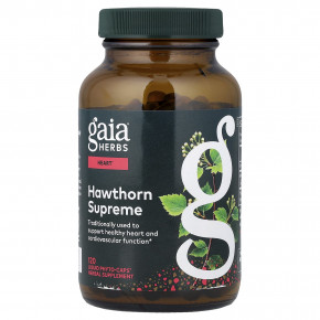Gaia Herbs, Hawthorn Supreme, 120 капсул Liquid Phyto-Caps (500 мг в 1 капсуле) - описание | фото