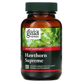 Gaia Herbs, Hawthorn Supreme, 60 растительных капсул с жидкостью в Москве - eco-herb.ru | фото