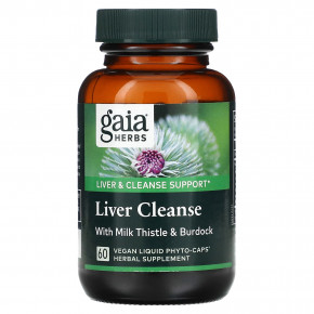 Gaia Herbs, Liver Cleanse, 60 вегетарианских фито-капсул с жидкостью в Москве - eco-herb.ru | фото