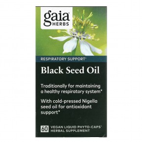 Gaia Herbs, масло черного тмина, 60 веганских капсул Liquid Phyto-Caps в Москве - eco-herb.ru | фото