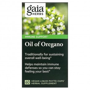Gaia Herbs, Масло орегано, 60 веганских капсул с жидкостью Phyto-Caps в Москве - eco-herb.ru | фото