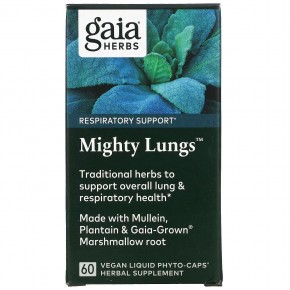 Gaia Herbs, Mighty Lungs, 60 веганских жидких фито-капсул в Москве - eco-herb.ru | фото