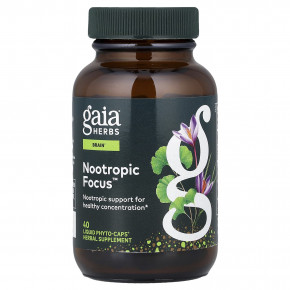 Gaia Herbs, Nootropic Focus™, 40 Liquid Phyto-Caps® в Москве - eco-herb.ru | фото