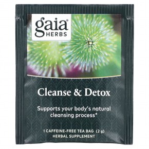 Gaia Herbs, очищение и детокс, без кофеина, 16 чайных пакетиков, 32 г (1,13 унции) в Москве - eco-herb.ru | фото