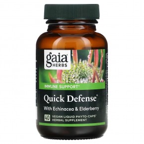 Gaia Herbs, Quick Defense, 40 веганских капсул Liquid Phyto-Caps в Москве - eco-herb.ru | фото