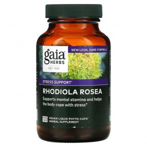 Gaia Herbs, родиола розовая, 120 веганских капсул Liquid Phyto-Caps - описание