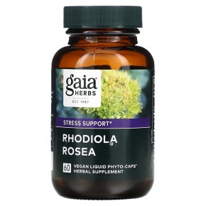 Gaia Herbs, Rhodiola Rosea, 60 растительных капсул с жидкостью в Москве - eco-herb.ru | фото