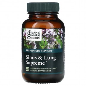 Gaia Herbs, Sinus & Lung Supreme, 60 веганских жидких фитокапсул в Москве - eco-herb.ru | фото