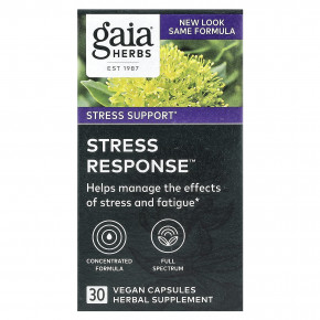 Gaia Herbs, Stress Response ™, 30 веганских капсул - описание | фото