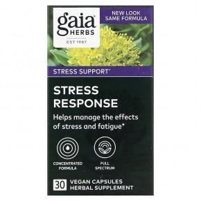 Gaia Herbs, Stress Response, 30 Vegan Capsules в Москве - eco-herb.ru | фото