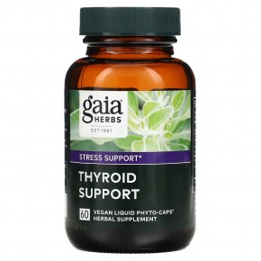 Gaia Herbs, Средство для поддержки щитовидной железы, 60 веганских капсул Phyto-Cap в Москве - eco-herb.ru | фото