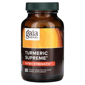 Gaia Herbs, Turmeric Supreme, повышенная сила действия, 120 веганских капсул с жидкостью Liquid Phyto-Caps - описание