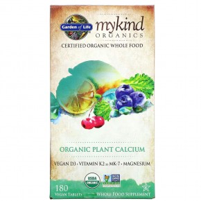 Garden of Life, KIND Organics, органический растительный кальций, 180 веганских таблеток в Москве - eco-herb.ru | фото