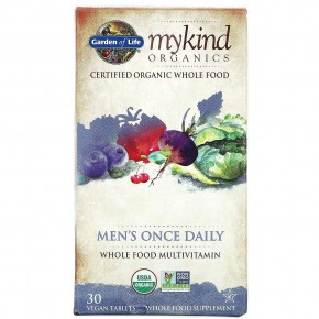 Garden of Life, Organics, мультивитамины из цельных продуктов для мужчин, 30 веганских таблеток в Москве - eco-herb.ru | фото