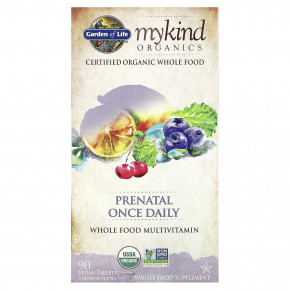 Garden of Life, MyKind Organics, пренатальные мультивитамины, одна таблетка в день, 90 веганских таблеток - описание | фото