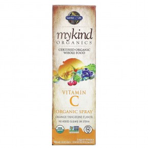 Garden of Life, MyKind Organics, спрей с органическим витамином C, вкус апельсина и мандарина, 58 мл (2 жидкие унции) - описание