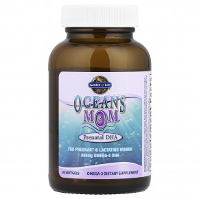Garden of Life, Oceans Mom®, пренатальная ДГК, со вкусом клубники, 350 мг, 30 капсул в Москве - eco-herb.ru | фото