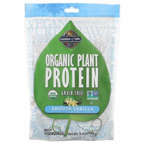 Garden of Life, Органический растительный протеин, без зерен, гладкая ваниль, 9,4 унции (265 г) - описание