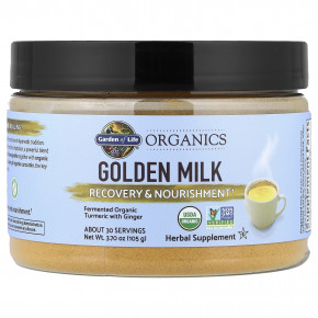 Garden of Life, Organics, Golden Milk, восстановление и питание, 105 г (3,7 унции) - описание | фото