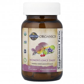 Garden of Life, Organics, мультивитамины из цельных продуктов для женщин, одна таблетка в день, 30 веганских таблеток в Москве - eco-herb.ru | фото