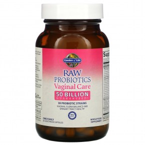 Garden of Life, RAW Probiotics, для восстановления микрофлоры влагалища, 50 млрд, 30 вегетарианских капсул в Москве - eco-herb.ru | фото