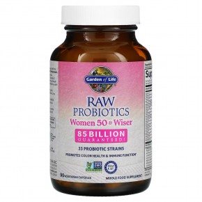 Garden of Life, RAW Probiotics, витамины для женщин от 50 лет, 85 млрд, 90 вегетарианских капсул (28,33 млн живых культур в 1 капсуле) в Москве - eco-herb.ru | фото