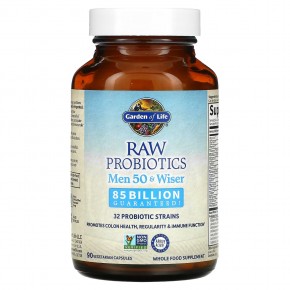 Garden of Life, RAW Probiotics, витамины для мужчин от 50 лет, 85 млрд, 90 вегетарианских капсул (28,33 млн живых культур в 1 капсуле) в Москве - eco-herb.ru | фото