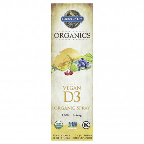 Garden of Life, веганский витамин D3, органический спрей, ваниль, 58 мл (2 жидк. унции) - описание | фото