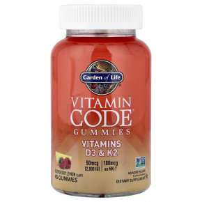 Garden of Life, Vitamin Code®, жевательные таблетки, витамины D3 и K2, со вкусом малины и лимона, 45 жевательных таблеток в Москве - eco-herb.ru | изображение Garden of Life, Vitamin Code®, жевательные таблетки, витамины D3 и K2, со вкусом малины и лимона, 45 жевательных таблеток в Москве - eco-herb.ru | фото