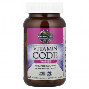 Garden of Life, Vitamin Code®, мультивитамины из цельных пищевых продуктов для женщин, 120 вегетарианских капсул в Москве - eco-herb.ru | фото