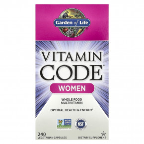 Garden of Life, Vitamin Code®, мультивитамины из цельных продуктов для женщин, 240 вегетарианских капсул - описание | фото