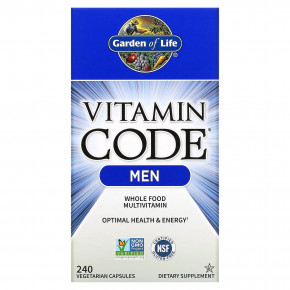 Garden of Life, Vitamin Code, мультивитамины из цельных продуктов для мужчин, 240 вегетарианских капсул в Москве - eco-herb.ru | фото