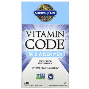 Garden of Life, Vitamin Code, мультивитамины из цельных продуктов для мужчин от 50 лет, 240 вегетарианских капсул в Москве - eco-herb.ru | фото