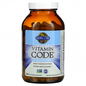 Garden of Life, Vitamin Code, мультивитамины из цельных продуктов для мужчин от 50 лет, 240 вегетарианских капсул в Москве - eco-herb.ru | фото